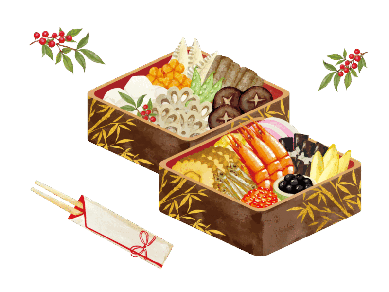 お節料理の重箱